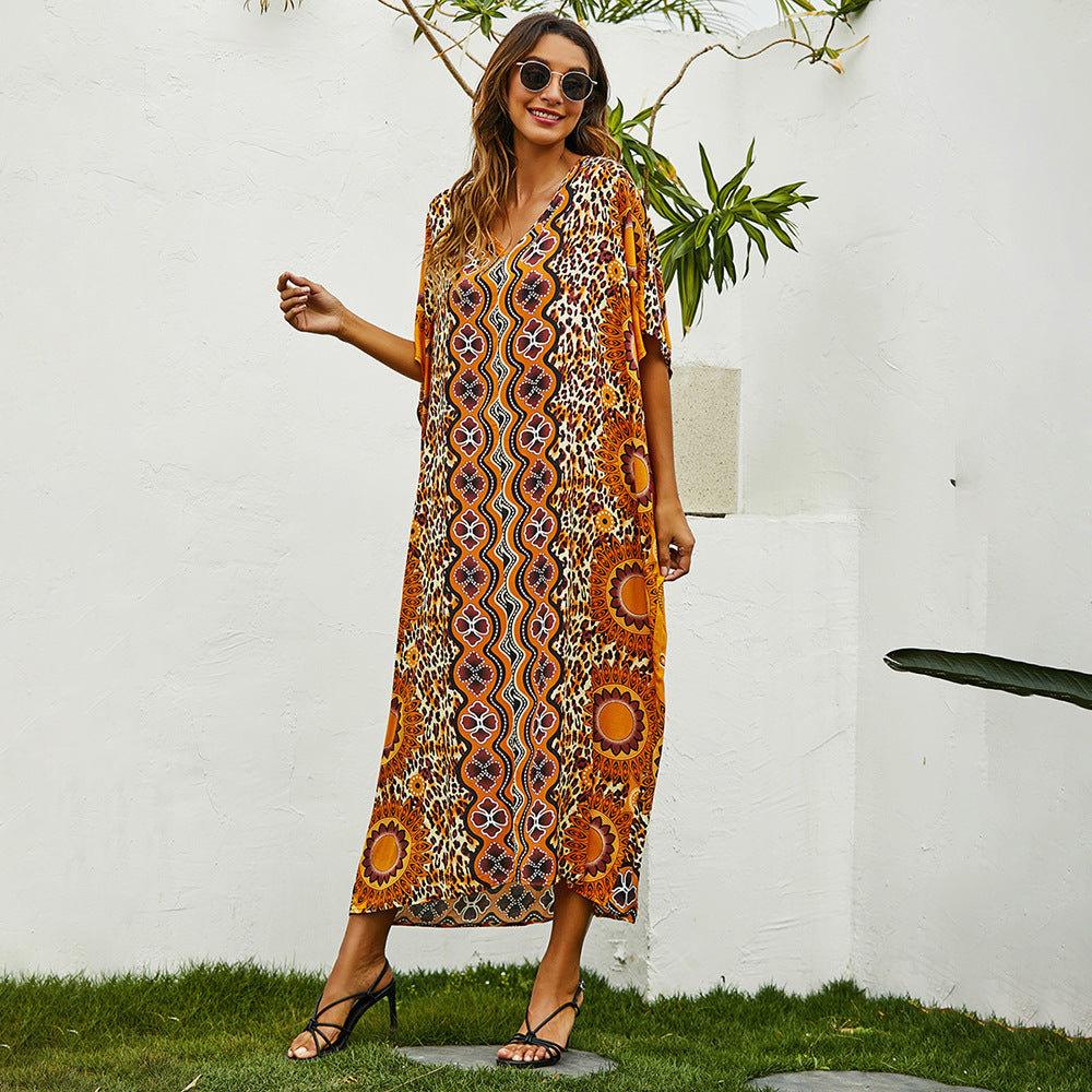 Women Plus Size Dresses Spring/Summer Loose Printed Dress