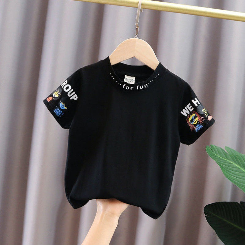 Kid's Athletic Tracksuit Boys Summer Suit Children's Short Sleeve Two-Piece Set