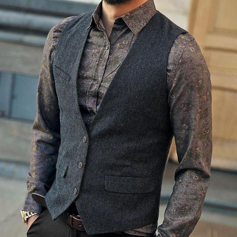Mens Dress Vests Men's Vest Casual Jacket Business Waistcoat Fall Winter Men Slim Fit Vest Casual Suit