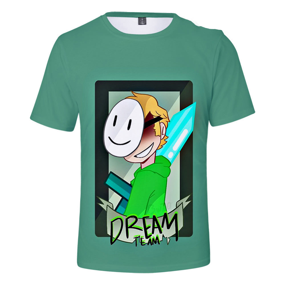 Dreamwastaken Novelty Hoodies Dream Merch Shirt 3D Short Sleeve T-shirt Casual Loose