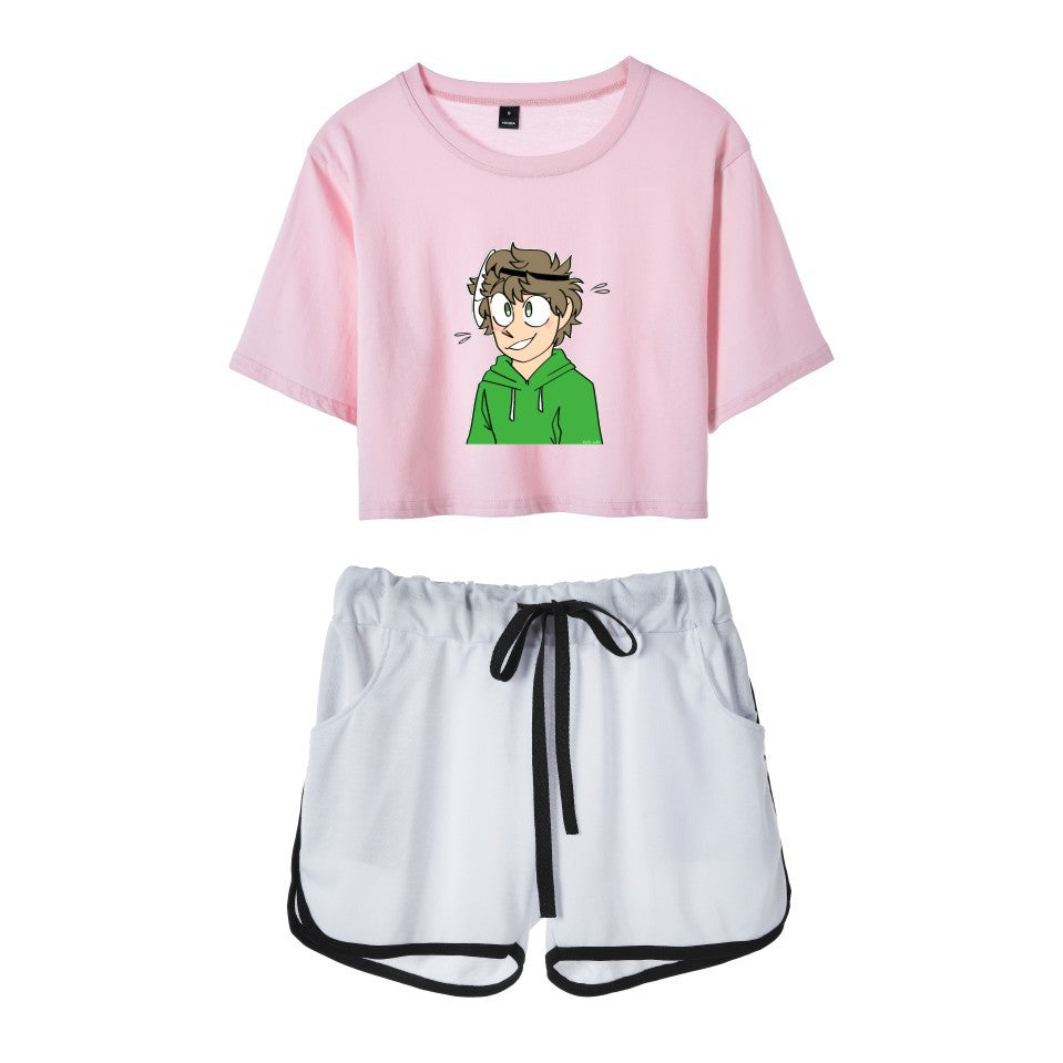 Dreamwastaken Men's Novelty Hoodies Dream Merch Shirt Printed Casual Fashion Loose Exposed Navel Suit