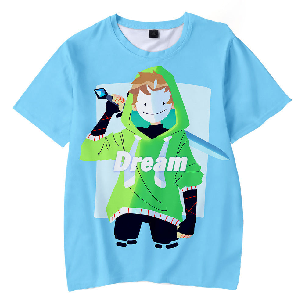 Dreamwastaken Novelty Hoodies Dream Merch Shirt 3D Printed Casual Fashion Short Sleeve T-shirt