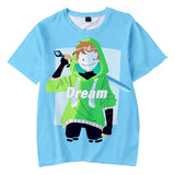 Dreamwastaken Novelty Hoodies Dream Merch Shirt 3D Printed Casual Fashion Short Sleeve T-shirt