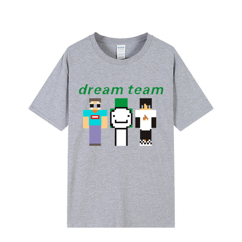 Dreamwastaken Novelty Hoodies Dream Merch Shirt 2D Printed Short Sleeve Round Neck Loose T-shirt