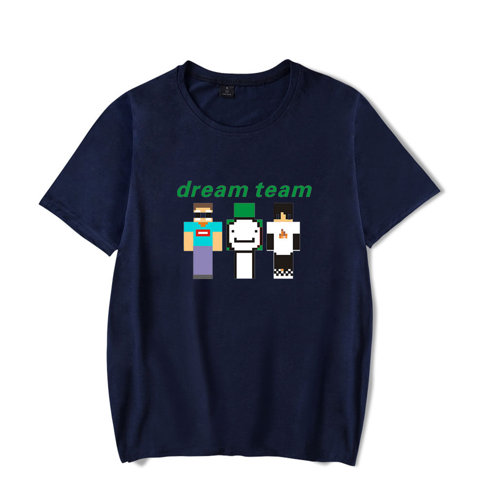 Dreamwastaken Novelty Hoodies Dream Merch Shirt Short Sleeve Round Neck Loose T-shirt