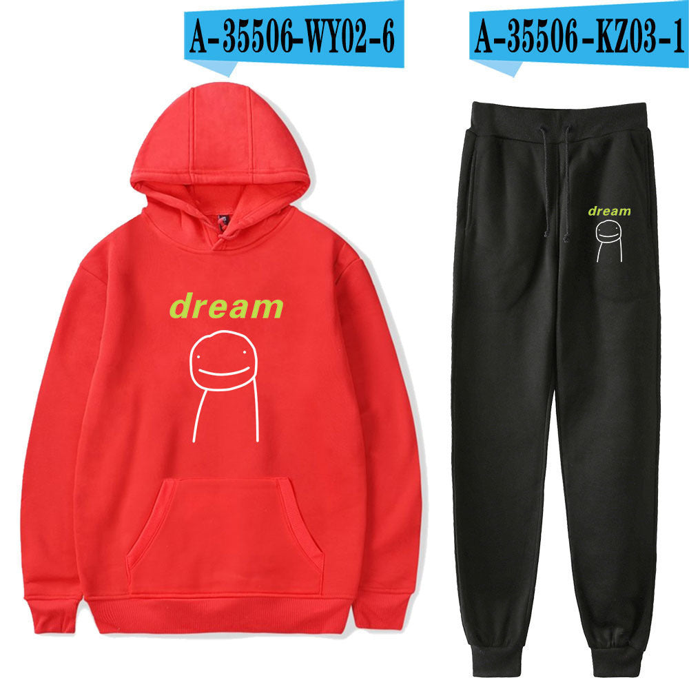 Dreamwastaken Novelty Hoodies Dream Merch Shirt Fashion Casual Printing Hoodie Ankle Banded Pants Suit