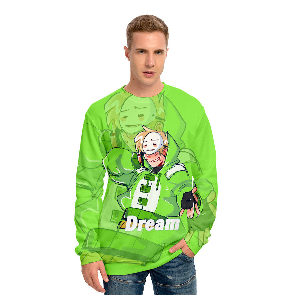 Dreamwastaken Novelty Hoodies Dream Merch Shirt Dreamwastaken Printed Sweater Casual Loose 3D Round Neck Sweater