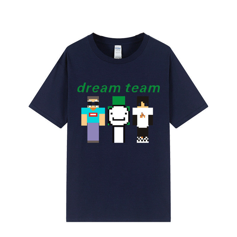 Dreamwastaken Novelty Hoodies Dream Merch Shirt 2D Printed Short Sleeve Round Neck Loose T-shirt
