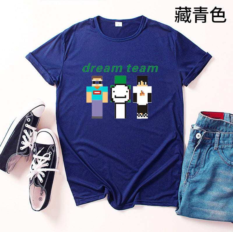 Dreamwastaken Novelty Hoodies Dream Merch Shirt Printed Short Sleeve T-shirt Summer