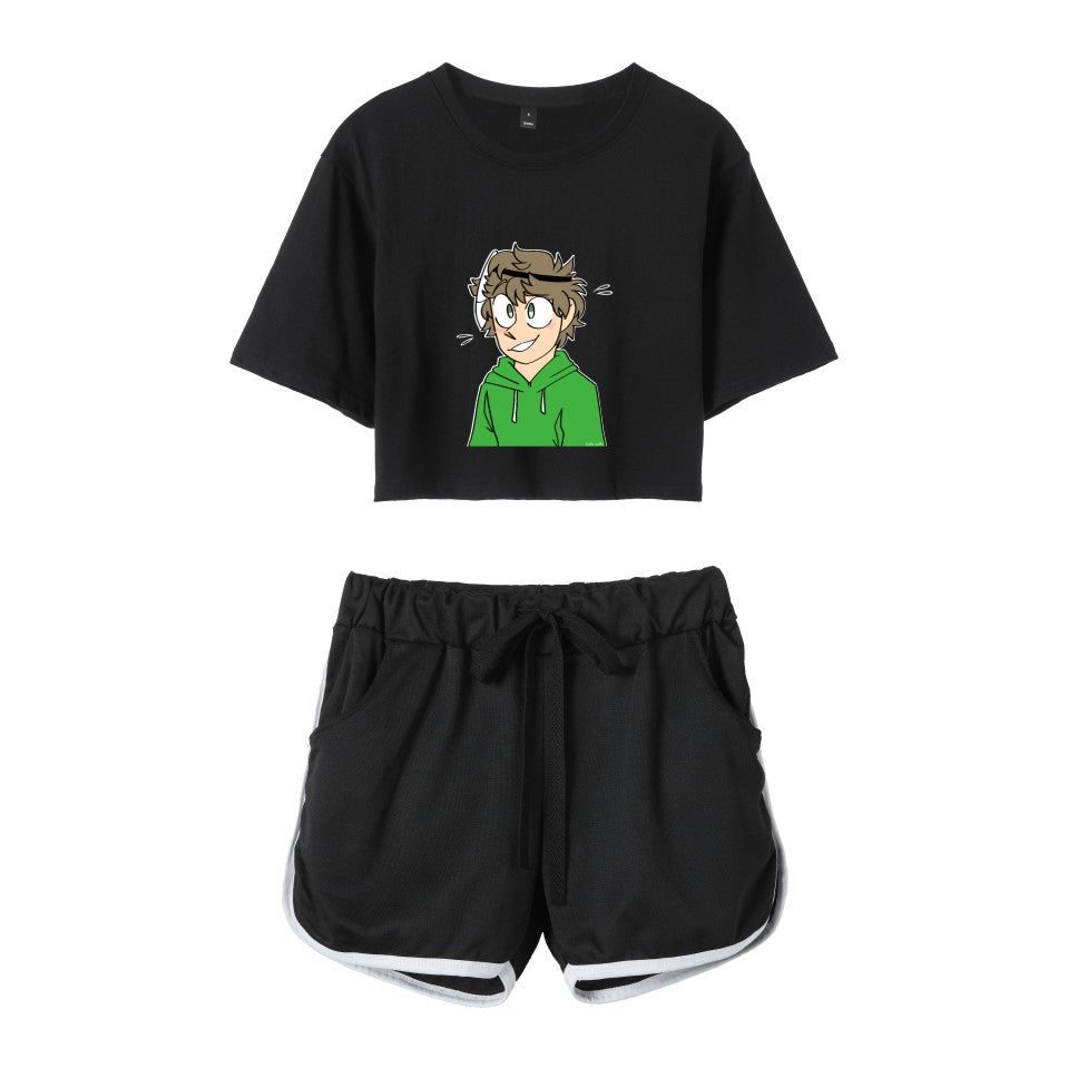 Dreamwastaken Men's Novelty Hoodies Dream Merch Shirt Printed Casual Fashion Loose Exposed Navel Suit