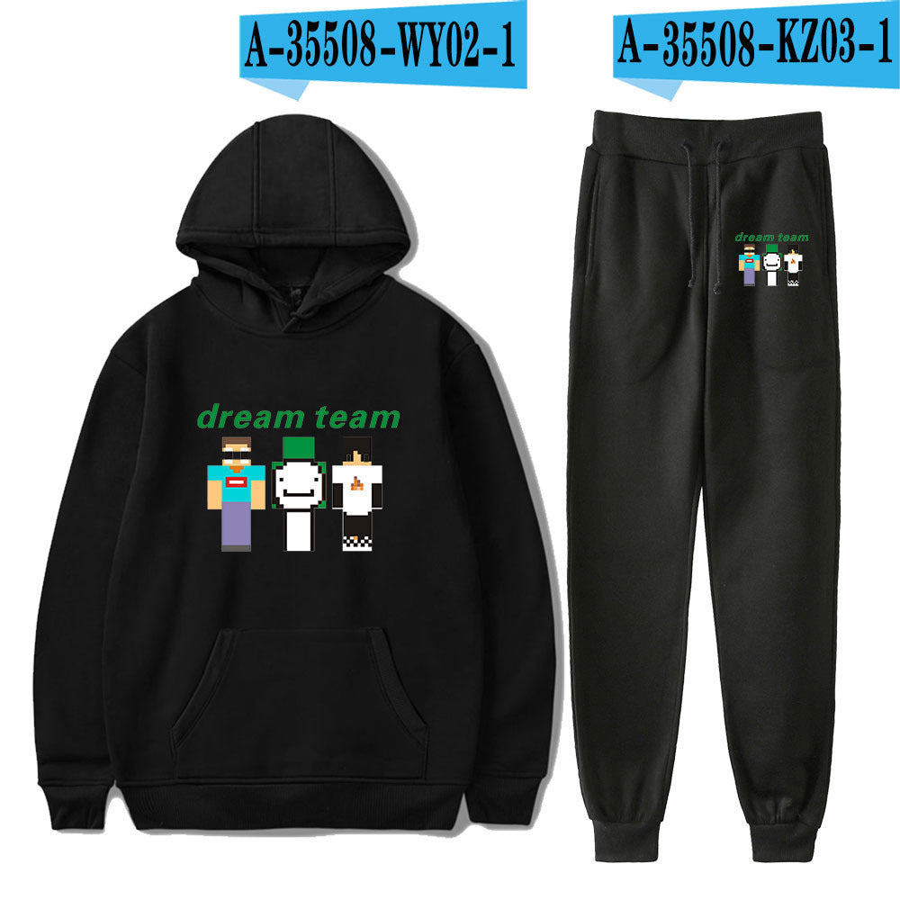 Dreamwastaken Novelty Hoodies Dream Merch Shirt Fashion Casual Printing Hoodie Ankle Banded Pants Suit