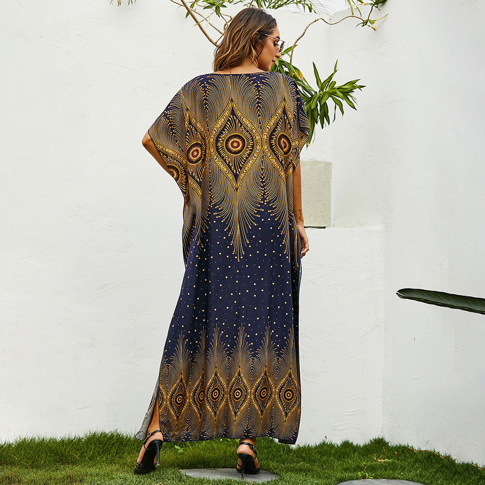 Women Plus Size Dresses Spring/Summer Loose Printed Dress