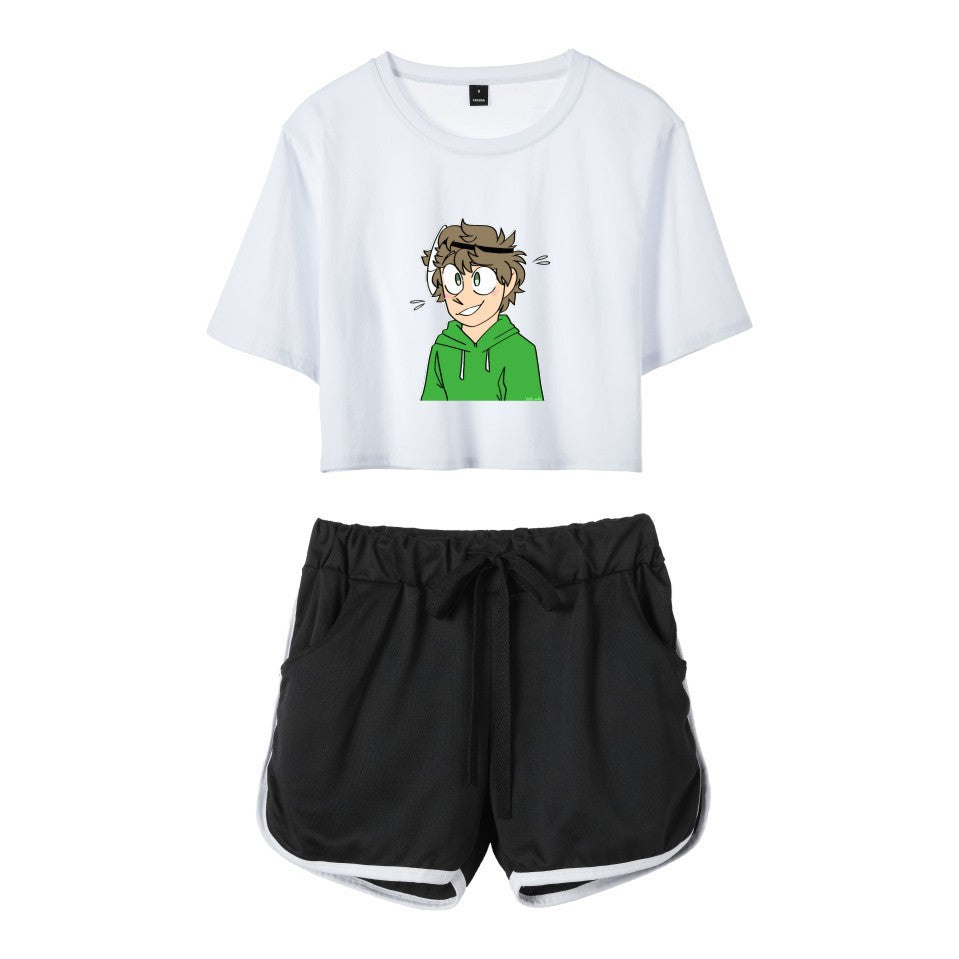 Dreamwastaken Men's Novelty Hoodies Dream Merch Shirt Printed Casual Fashion Loose Exposed Navel Suit