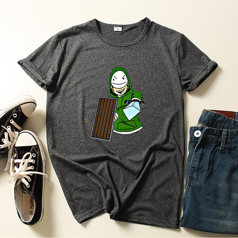 Dreamwastaken Novelty Hoodies Dream Merch Shirt Dreamwastaken Summer Fashion Cartoon Animation Short Sleeve T-shirt Top