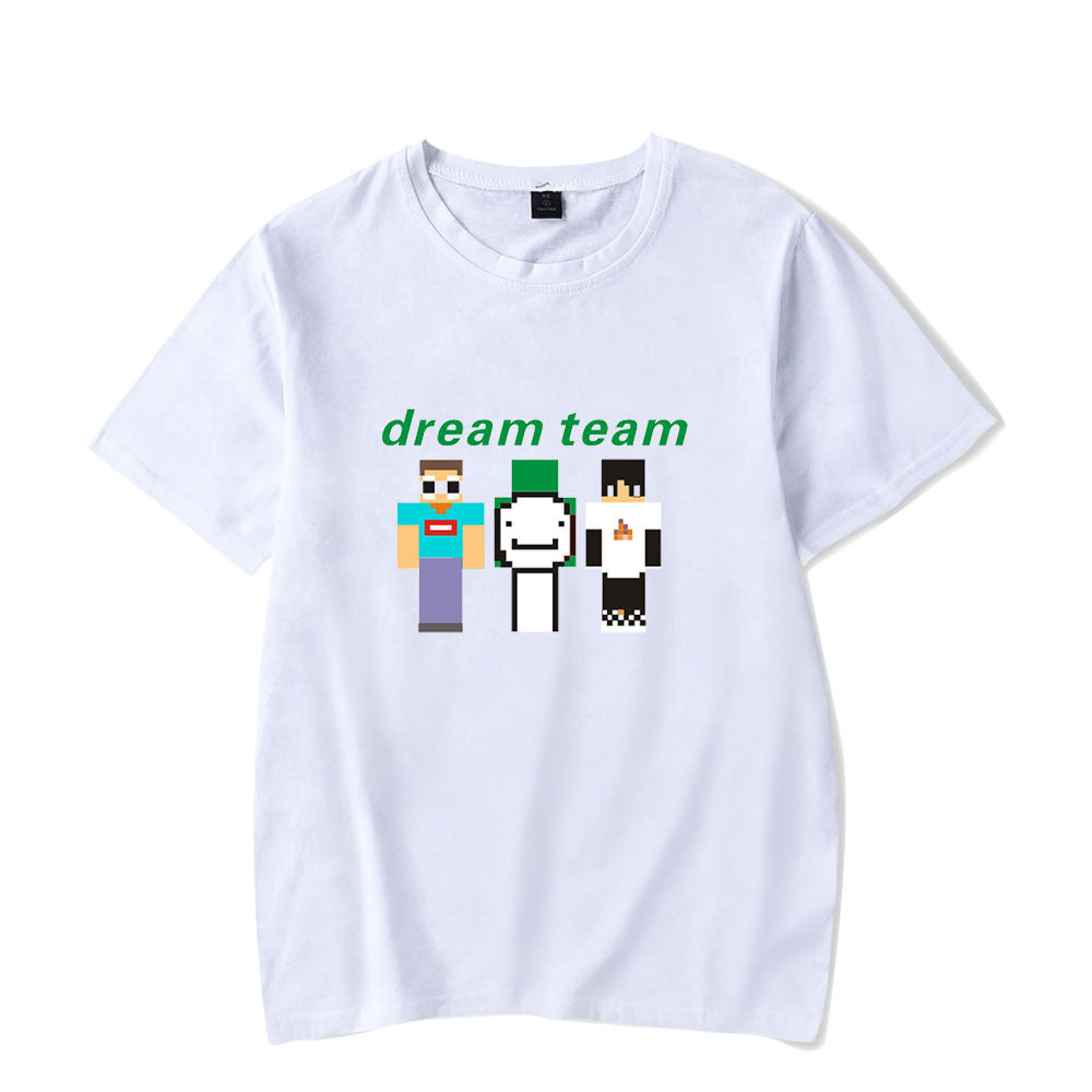 Dreamwastaken Novelty Hoodies Dream Merch Shirt Short Sleeve Round Neck Loose T-shirt