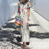 Women Plus Size Dresses Bohemian Maxi Dress Multicolored Tassel Printed Dress
