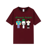 Dreamwastaken Novelty Hoodies Dream Merch Shirt 2D Printed Short Sleeve Round Neck Loose T-shirt