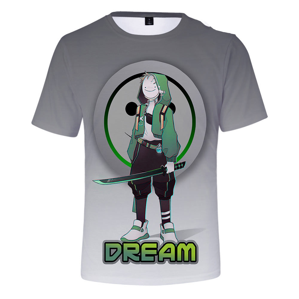 Dreamwastaken Novelty Hoodies Dream Merch Shirt 3D Short Sleeve T-shirt Casual Loose