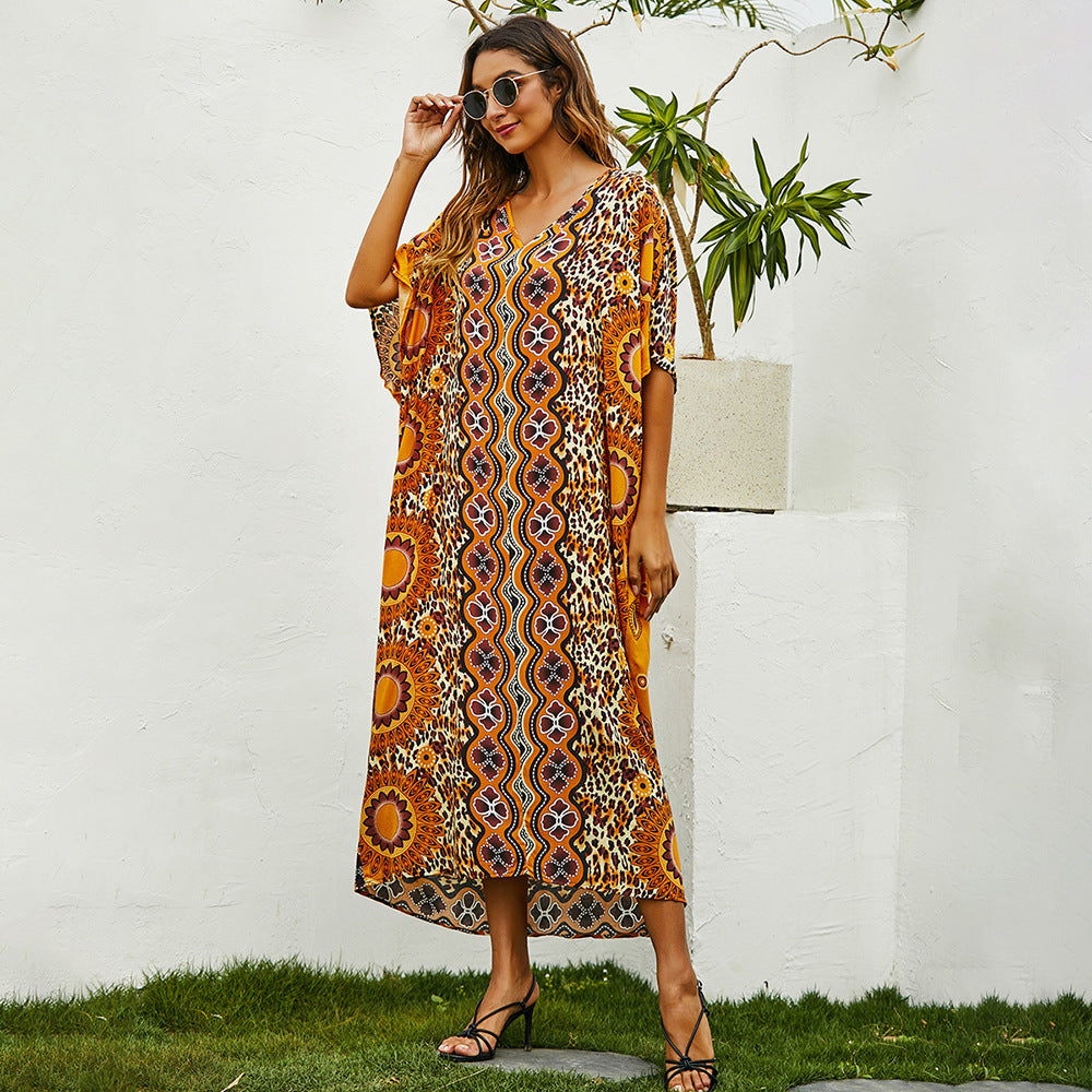 Women Plus Size Dresses Spring/Summer Loose Printed Dress