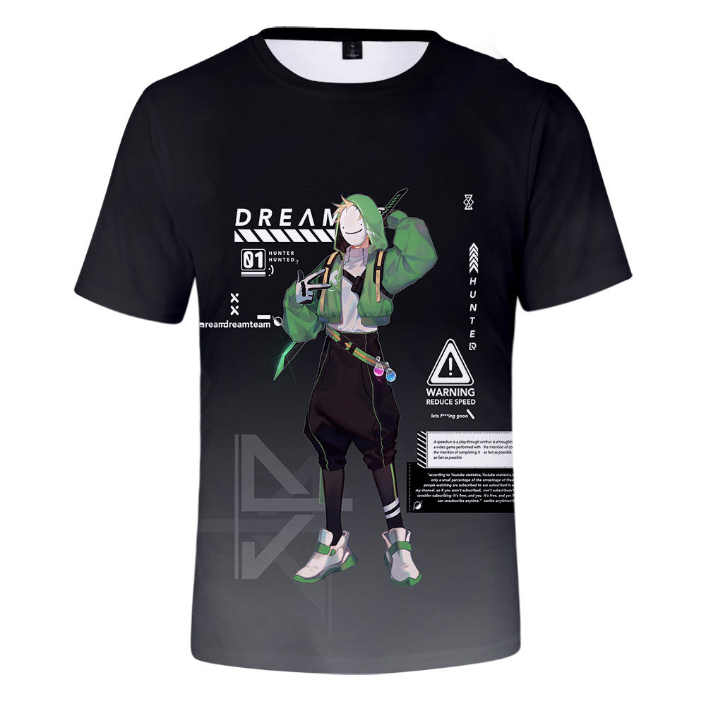 Dreamwastaken Novelty Hoodies Dream Merch Shirt 3D Short Sleeve T-shirt Casual Loose