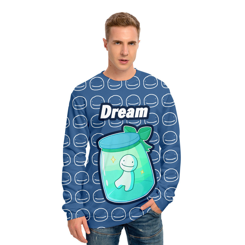 Dreamwastaken Novelty Hoodies Dream Merch Shirt Dreamwastaken Printed Sweater Casual Loose 3D Round Neck Sweater