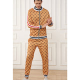 Men's Athletic Tracksui Men's Sports Coat and Pants Suit Letter Jogging Suit