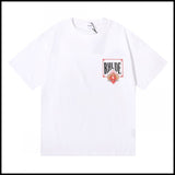 Export wholesale niche american fashion rhu flag floralsprinting double yarn pure cottoncasualloose couple short-sleeved t
