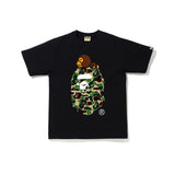 cross-border wholesale japanese style camouflage shark tiger head ape color matching luminous short-sleeved couple loose