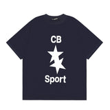 Wholesale export cole buxton minimalist cursive signature print short sleeve t-shirt - high street style