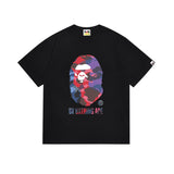 B@pe tshirtsssummertrendy ape head little monkey camouflage couple short sleeve round neck t-shirt men