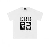 Erd: brooding rich kid - american retro portrait print rock 'n' roll hip-hop pocket oversized short sleeve tee