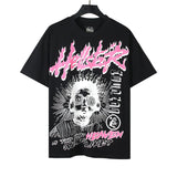 pa long sleeve t-shirt palm tree back letter big logo bat sleeve os dropped shoulders