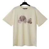 Correct version of pa beheaded bear short sleeve palm tree high street ins teddy bear shark love