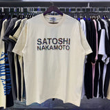Wholesale american retrosatoshi hot diamond letters ripped washed distressedloose short sleeve t-shirt