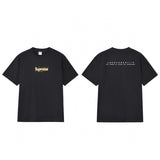 Wholesale export sup streetwear letter print 100% cotton t-shirt - relaxed fit, crew neck, short sleeve