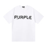 Purple br@nd comfy basics letter logo printing short-sleeved fog american street t-shirt
