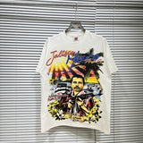 American asaali retro celebrity portrait print short sleeve men's 100% cotton t-shirt