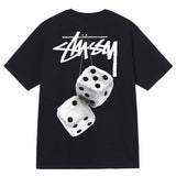 Summer running volume stussy short-sleeved t-shirt dice black eight ice cream comfy basics american couple summer t