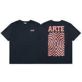 Arte summer tshirt student tops blue rose printing t-shirt casualloose short sleeve trendy