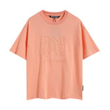Summer trendy short-sleeve tee with back logo print - couple's fashion