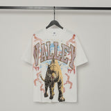 American valley washed distressed printing short-sleeved t-shirt valeforever hoodie sweatshirt long