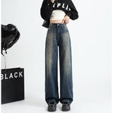 Unisex Jeans High Waist Loose Skinny Wide Leg Pants