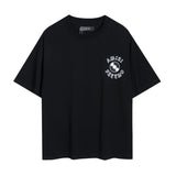 amri washed distressed tiger head number & letter logo short sleeve t-shirt