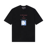 Erd rich second generation loose version american trend quiet eye printing round neck short sleeve t-shirt couple outfit