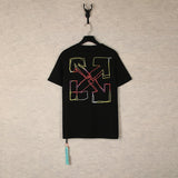 【eu size】authentic off-white print watercolor splatter gradient arrow graffiti ow short sleeve couple tee