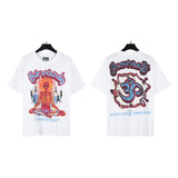 american trend high quality loose t-shirt pure cotton front and rear high-definition printing casualcoupletrendy short sleeves