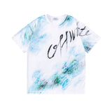 Spring/summer ow splatter graffiti arrow graphic crewneck short sleeve tee