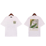Cross-border wholesale correct version am splash ink flow paint camouflage starry sky graffiti letter short-sleeved high street couple t