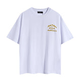 Wholesale foreign trade amir washed distressed tiger head number & letter logo short sleeve t-shirt