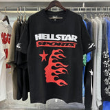 Hs-f summer collection: fog high street washed & distressed heavyweight crew neck graphic tee - couple's style